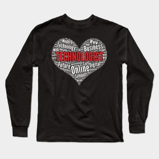 Technologist Heart Shape Word Cloud Design print Long Sleeve T-Shirt